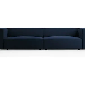 Cosmopolitan Design - 4-Sitzer Sofa "Arendal" aus Samt königsblau - 244x102x70cm Neu Im Sortiment