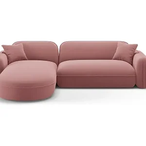 CXL by Christian Lacroix - 4-Sitzer modulares Ecksofa links "Lucien" Sitzer aus Samt lachs - 275x165x70cm Geprüft