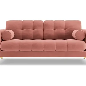 Cosmopolitan Design - 2-Sitzer Sofa "Bali" aus Samt rosa - 152x92x75cm Rabatt