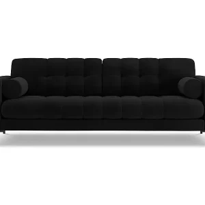 Cosmopolitan Design - 4-Sitzer Sofa "Bali" aus Samt schwarz - 217x92x75cm Highlight