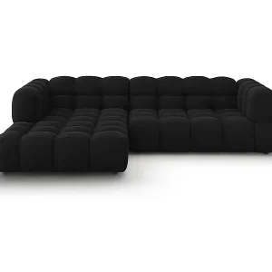 Cosmopolitan Design - 4-Sitzer modulares Ecksofa links "Sky" aus Samt schwarz - 272x162x75cm Neuheit