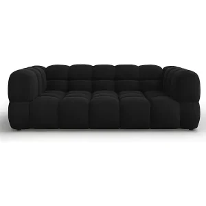 Angebot Cosmopolitan Design - 3-Sitzer Sofa "Sky" aus Samt schwarz - 214x102x75cm