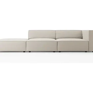 Cosmopolitan Design - 4-Sitzer linkes Sofa "Arendal" aus Samt Ecru - 262x102x70cm Bestpreis