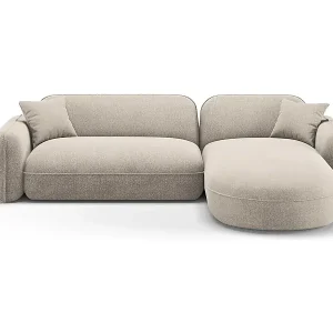 Kracherpreis CXL by Christian Lacroix - 4-Sitzer modulares Ecksofa rechts "Lucien" Sitzer aus Samt dunkelbeige - 275x165x70cm