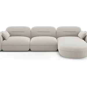 Neu Cosmopolitan Design - 4-Sitzer modulares Ecksofa rechts "Sydney" aus Samt leichtes beige - 320x165x70cm