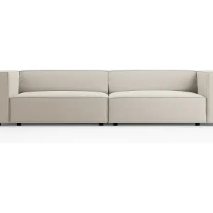 Cosmopolitan Design - 4-Sitzer Sofa "Arendal" aus Samt Ecru - 244x102x70cm Top-Seller