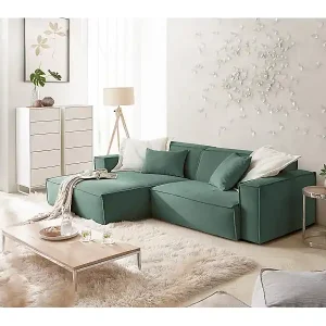Ecksofa - Grün Cord - SAMU Gratis Versand