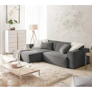 Geprüft Ecksofa - Anthrazit Cord - SAMU