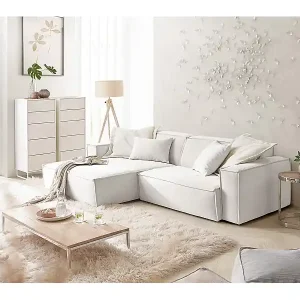 Neue Kollektion Ecksofa - Weiß Cord - SAMU