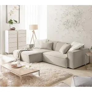 Ecksofa - Beige Cord - SAMU Neu Im Sortiment