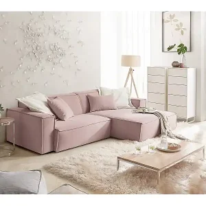 Ecksofa - Pink Cord - SAMU Kostenloser Rückversand