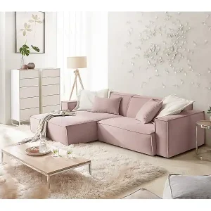 Sonderangebot Ecksofa - Pink Cord - SAMU