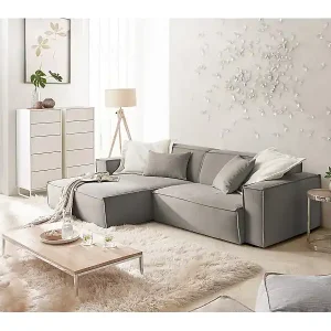 Ecksofa - Grau Cord - SAMU Neue Kollektion