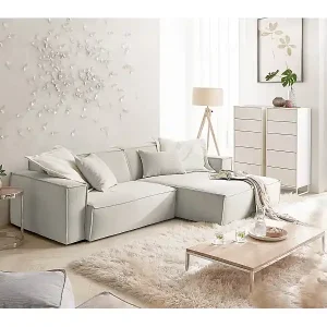 Ecksofa - Silber Cord - SAMU Must-Have