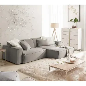 Ecksofa - Grau Cord - SAMU Sofort Bestellen