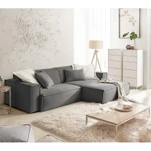 Preisreduziert Ecksofa - Anthrazit Cord - SAMU