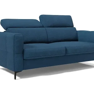 Gardenia Schlafsofa mit 18 cm hoher Matratze wasserfestem Stoff T02 178 cm (mat. 120x197) Blau Direktkauf