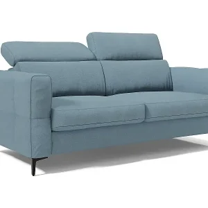 Gardenia Schlafsofa mit 18 cm hoher Matratze wasserfestem Stoff T02 198 cm (mat. 140x197) Pastellblau Ausverkauf