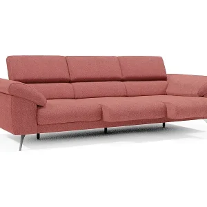 Donatello Sofa mit ausziehbaren Sitzen, Armlehnen mit Staufach aus abwaschbarem Stoff T23 265 cm Kirschrot Heißes Angebot