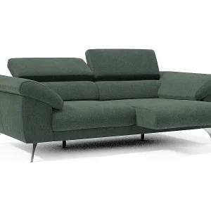 Günstig Donatello Sofa mit ausziehbaren Sitzen, Armlehnen mit Staufach aus abwaschbarem Stoff T23 183 cm Grün