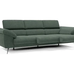Donatello Sofa mit ausziehbaren Sitzen, Armlehnen mit Staufach aus abwaschbarem Stoff T23 265 cm Grün Top-Seller