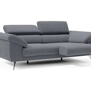 Beliebt Donatello Sofa mit ausziehbaren Sitzen, Armlehnen mit Staufach aus abwaschbarem Stoff T23 213 cm Graphitblau