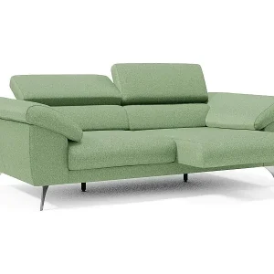 Donatello Sofa mit ausziehbaren Sitzen, Armlehnen mit Staufach aus abwaschbarem Stoff T23 183 cm Menta Schneller Versand