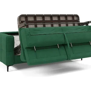 Neuheit Gardenia Schlafsofa mit 18 cm hoher Matratze wasserfestem Stoff T02 178 cm (mat. 120x197) Grün