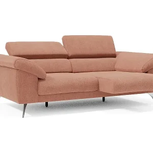 Top-Preis Donatello Sofa mit ausziehbaren Sitzen, Armlehnen mit Staufach aus abwaschbarem Stoff T23 183 cm Pfirsich