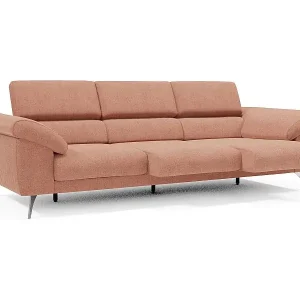 Neue Kollektion Donatello Sofa mit ausziehbaren Sitzen, Armlehnen mit Staufach aus abwaschbarem Stoff T23 265 cm Pfirsich