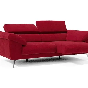Saisonangebot Donatello Sofa mit ausziehbaren Sitzen, Armlehnen mit Staufach aus abwaschbarem Stoff T23 183 cm Burgunder