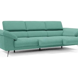 Sofort Bestellen Donatello Sofa mit ausziehbaren Sitzen, Armlehnen mit Staufach aus abwaschbarem Stoff T23 265 cm Aquamarin