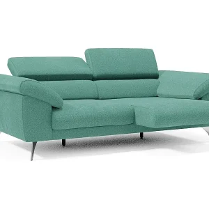 Versand Am Gleichen Tag Donatello Sofa mit ausziehbaren Sitzen, Armlehnen mit Staufach aus abwaschbarem Stoff T23 183 cm Aquamarin