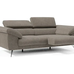 Heißes Angebot Donatello Sofa mit ausziehbaren Sitzen, Armlehnen mit Staufach aus abwaschbarem Stoff T23 183 cm Taupe