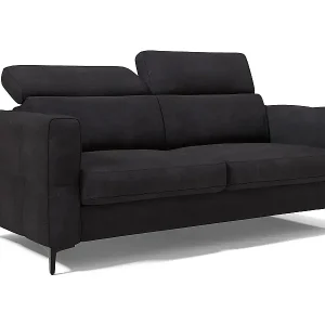 Gardenia Schlafsofa mit 18 cm hoher Matratze wasserfestem Stoff T02 178 cm (mat. 120x197) Schwarz Gratis Versand