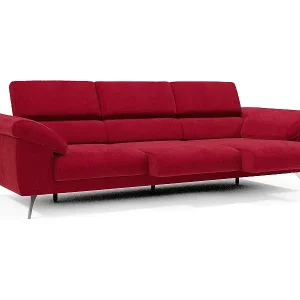 Donatello Sofa mit ausziehbaren Sitzen, Armlehnen mit Staufach aus abwaschbarem Stoff T23 265 cm Burgunder Direkt Vom Hersteller