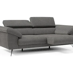 Online Kaufen Donatello Sofa mit ausziehbaren Sitzen, Armlehnen mit Staufach aus abwaschbarem Stoff T23 213 cm Anthrazit