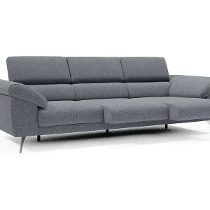 Beliebt Donatello Sofa mit ausziehbaren Sitzen, Armlehnen mit Staufach aus abwaschbarem Stoff T23 265 cm Graphitblau