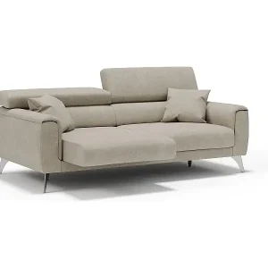 Caravaggio Sofa mit verschiebbaren Sitzen aus wasserfestem, weichem Stoff T02 199 cm Creme Top-Angebot