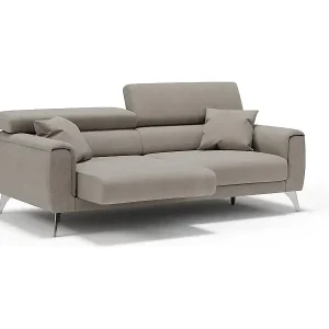 Caravaggio Sofa mit verschiebbaren Sitzen aus wasserfestem, weichem Stoff T02 169 cm Beige Sichere Zahlung