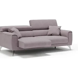 Caravaggio Sofa mit verschiebbaren Sitzen aus wasserfestem, weichem Stoff T02 169 cm Rosa Markenware
