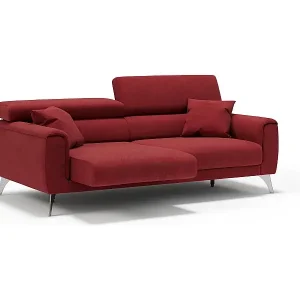 Caravaggio Sofa mit verschiebbaren Sitzen aus wasserfestem, weichem Stoff T02 169 cm Rot Must-Have