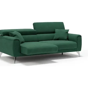 Caravaggio Sofa mit verschiebbaren Sitzen aus wasserfestem, weichem Stoff T02 169 cm Grun Online Kaufen