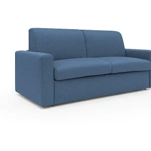 Kansas Schlafsofa mit 20 cm hohen Matratze aus wasserfestem Baumwollmischgewebe T13 212 cm (mat. 160x197) blau Top-Preis