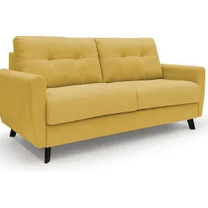 Neue Kollektion Callisto Schlafsofa aus weichem, wasserfestem Stoff T02 188 cm (mat. 140x197) gelb