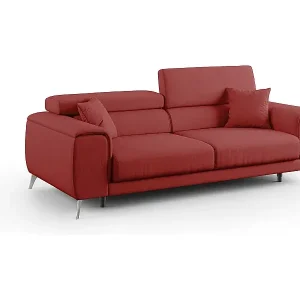 Fusion Sofa mit Schiebesitzen aus abwaschbarem Stoff T05 185 cm rot Angebot