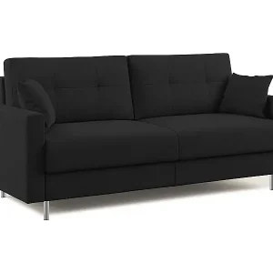 Versand Am Gleichen Tag Megan Schlafsofa aus abwaschbarer Mikrofaser T11 208 cm (mat. 160x197) Schwarz