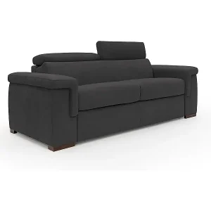Highlight Giunone Schlafsofa mit 18 cm hoher Matratze und verstellbaren Kopfstützen aus wasserfestem Stoff T02 200 cm (mat.120x197) schwarz
