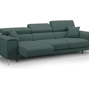 Fusion Sofa mit 3 Schiebesitzen aus abwaschbarem Stoff T05 260 cm grün Aktuell