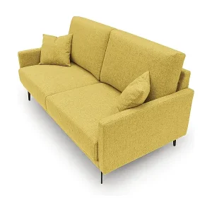 Preisreduziert Saturno modernes Sofa aus weichem wasserfestem Stoff T03 140 cm gelb